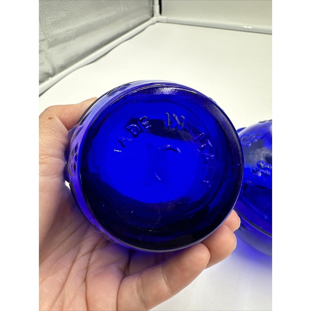 VTG Crownford Giftware Cobalt Blue Glass Decanter & Cup Made in ITALY 1983 - Picture 10 of 13